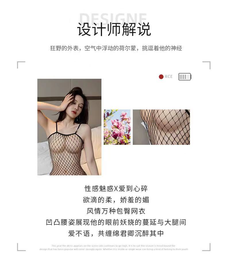 情趣内衣性感开档女士连身丝袜网衣透明制服诱惑 连体网袜(图2)