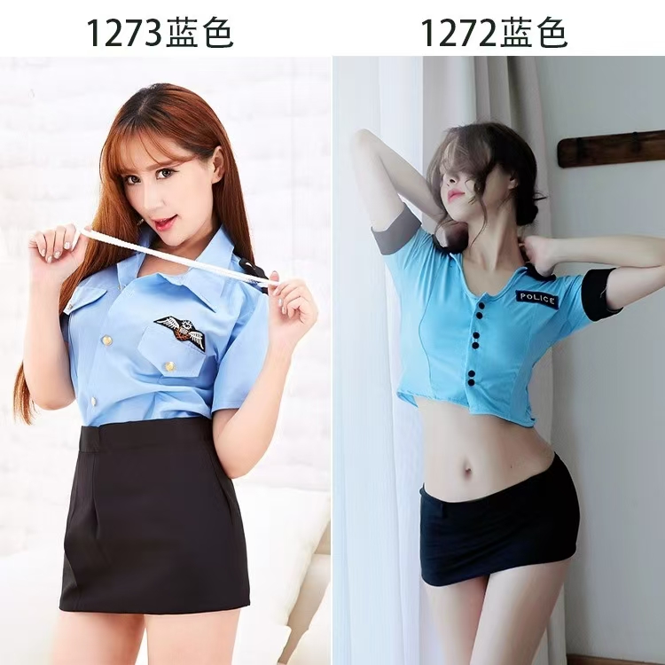 内衣女士女警OL职业装女王装空姐服性感制服睡衣可爱睡裙浪漫睡袍(图1)