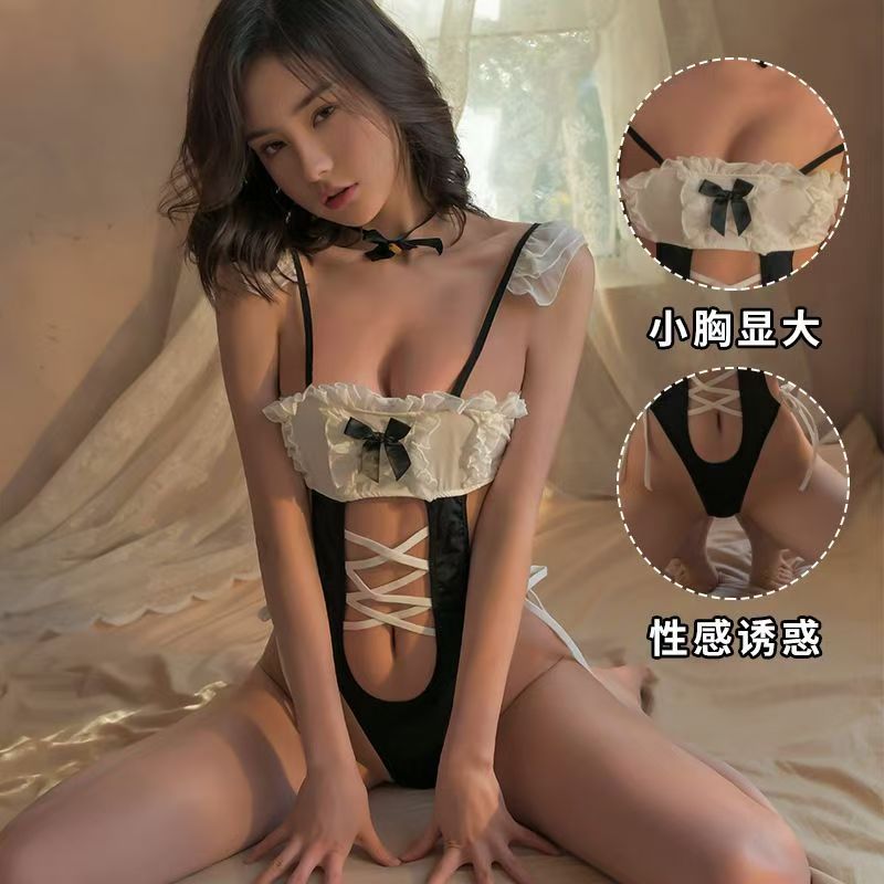 夜趣性感情趣内衣连体女仆装制服诱惑火辣激情套装角色扮演女佣服(图1)