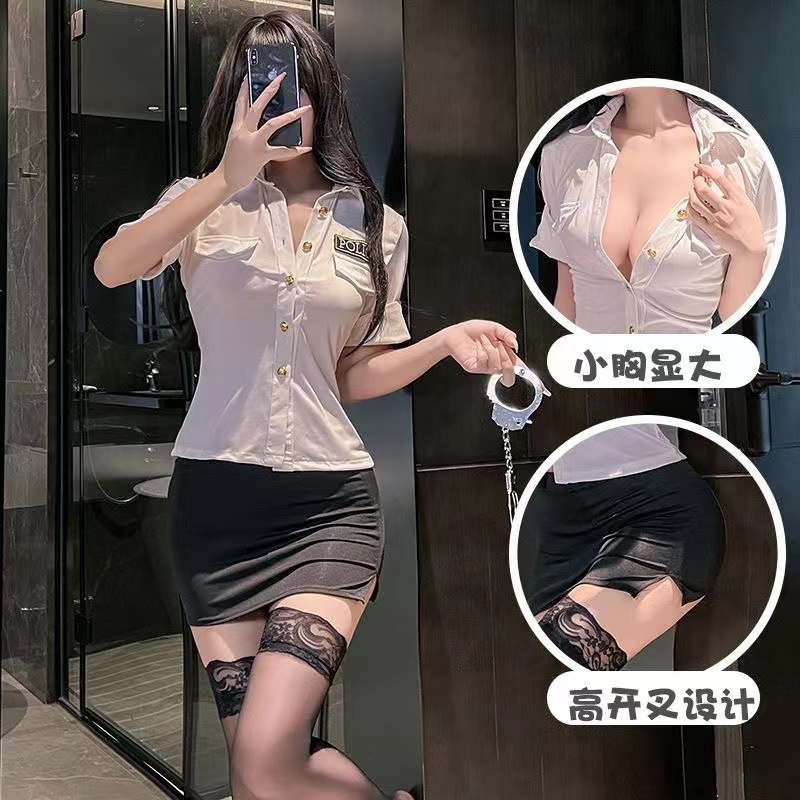 情趣内衣制服性感秘书空姐ol制服诱惑小胸cosplay激情免脱白色女