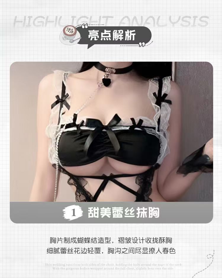 女仆制服诱惑睡衣挑逗性感激情情趣内衣开裆连体衣成人性用品(图5)