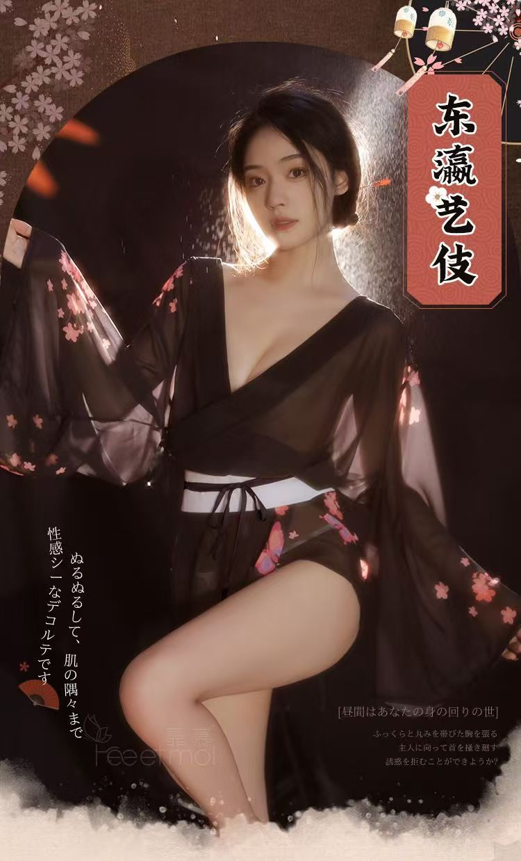 霏慕日系风复古樱花和服套装情趣内衣激情衣服女情趣 (图3)