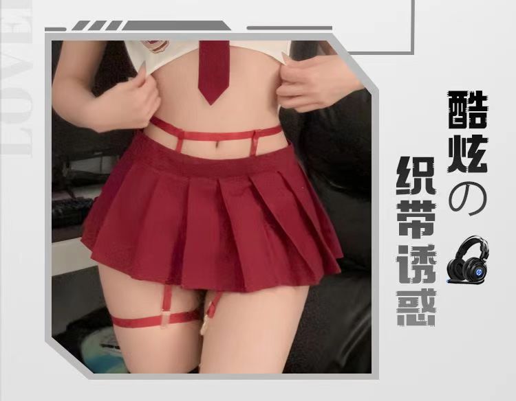 霏慕日系校园纯欲齐臀JK套装情趣内衣性感露臀水手制服(图5)